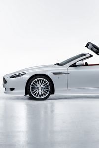 Preview wallpaper aston martin, db9, 2008, white, side view, style, sports, cars