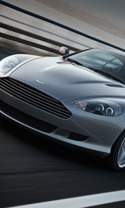 Preview wallpaper aston martin, db9, 2008, gray, front view, style, sports, cars, speed, asphalt