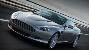 Preview wallpaper aston martin, db9, 2008, gray, front view, style, sports, cars, speed, asphalt