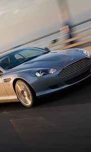 Preview wallpaper aston martin, db9, 2008, gray, side view, cars, speed