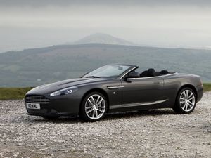 Preview wallpaper aston martin, db9, 2010, black, side view, style, cars, sports, nature, mountains