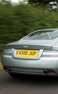 Preview wallpaper aston martin, db9, 2010, pale blue, rear view, style, speed, nature