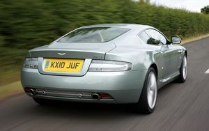 Preview wallpaper aston martin, db9, 2010, pale blue, rear view, style, speed, nature
