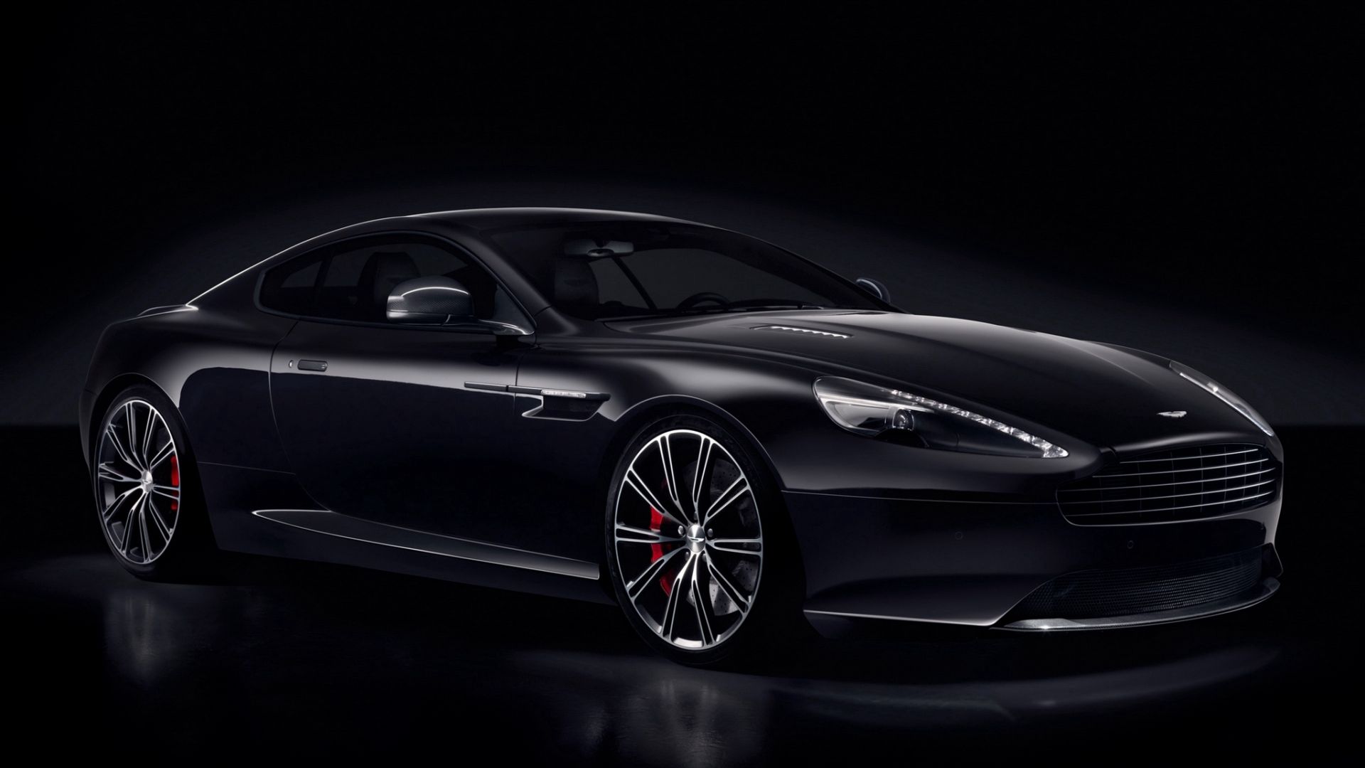 Download wallpaper 1920x1080 aston martin, db9, black, side view ...