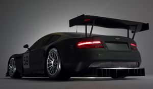 Preview wallpaper aston martin, dbr9, 2005, black, side view, style, sports, auto