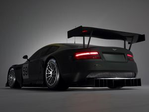 Preview wallpaper aston martin, dbr9, 2005, black, side view, style, sports, auto