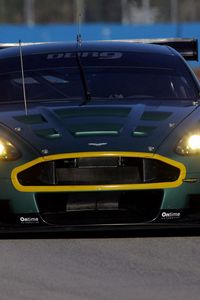 Preview wallpaper aston martin, dbr9, 2005, green, front view, style, sports, car, racing car, asphalt