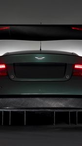 Preview wallpaper aston martin dbr9, 2005, black, rear view, style, cars, sports