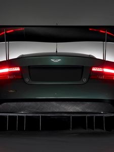 Preview wallpaper aston martin dbr9, 2005, black, rear view, style, cars, sports