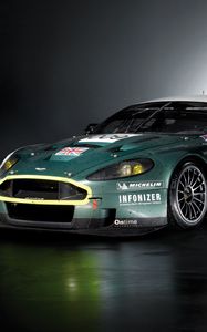 Preview wallpaper aston martin, dbr9, 2007, green, side view, style, sports, auto