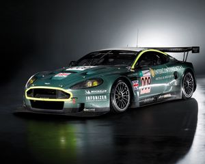 Preview wallpaper aston martin, dbr9, 2007, green, side view, style, sports, auto