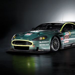 Preview wallpaper aston martin, dbr9, 2007, green, side view, style, sports, auto