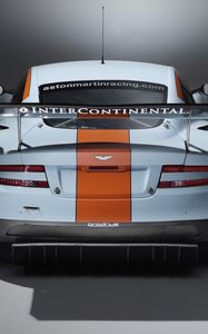 Preview wallpaper aston martin, dbr9, 2008, white, rear view, style, sports, auto