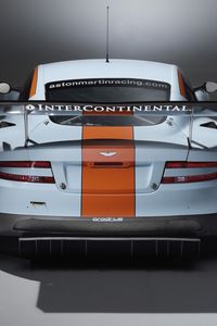 Preview wallpaper aston martin, dbr9, 2008, white, rear view, style, sports, auto