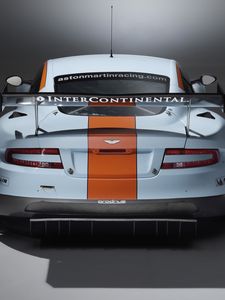 Preview wallpaper aston martin, dbr9, 2008, white, rear view, style, sports, auto