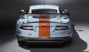 Preview wallpaper aston martin, dbr9, 2008, white, rear view, style, sports, auto