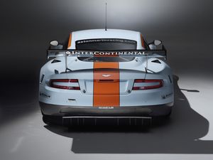 Preview wallpaper aston martin, dbr9, 2008, white, rear view, style, sports, auto