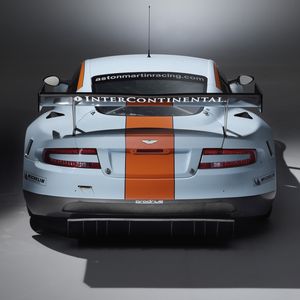 Preview wallpaper aston martin, dbr9, 2008, white, rear view, style, sports, auto