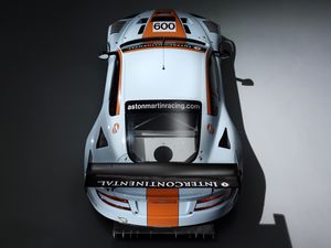 Preview wallpaper aston martin, dbr9, 2008, white, top view, style, sports, cars