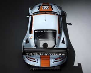 Preview wallpaper aston martin, dbr9, 2008, white, top view, style, sports, cars