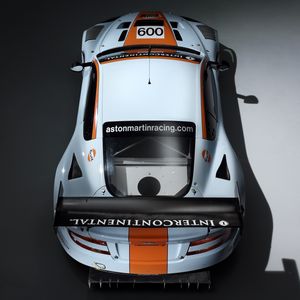 Preview wallpaper aston martin, dbr9, 2008, white, top view, style, sports, cars