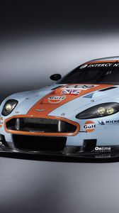 Preview wallpaper aston martin, dbr9, 2008, white, front view, style, cars, sports