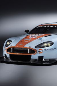 Preview wallpaper aston martin, dbr9, 2008, white, front view, style, cars, sports