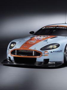 Preview wallpaper aston martin, dbr9, 2008, white, front view, style, cars, sports