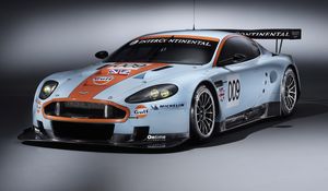 Preview wallpaper aston martin, dbr9, 2008, white, front view, style, cars, sports