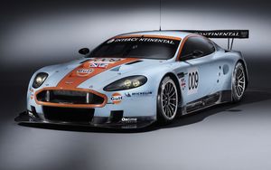 Preview wallpaper aston martin, dbr9, 2008, white, front view, style, cars, sports