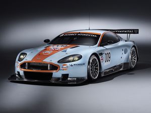 Preview wallpaper aston martin, dbr9, 2008, white, front view, style, cars, sports