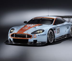 Preview wallpaper aston martin, dbr9, 2008, white, front view, style, cars, sports