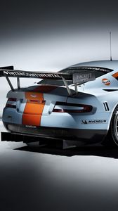 Preview wallpaper aston martin, dbr9, 2008, white, rear view, style, cars, sports