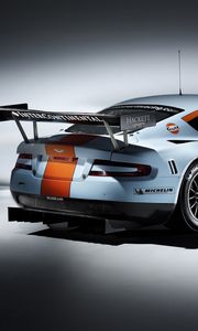 Preview wallpaper aston martin, dbr9, 2008, white, rear view, style, cars, sports