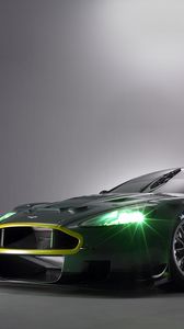 Preview wallpaper aston martin, dbr9, black, front view, style, sports, cars