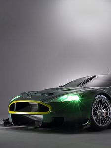 Preview wallpaper aston martin, dbr9, black, front view, style, sports, cars