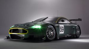 Preview wallpaper aston martin, dbr9, black, front view, style, sports, cars
