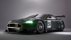 Preview wallpaper aston martin, dbr9, black, front view, style, sports, cars