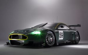 Preview wallpaper aston martin, dbr9, black, front view, style, sports, cars