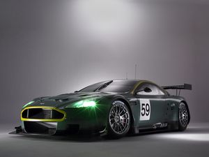 Preview wallpaper aston martin, dbr9, black, front view, style, sports, cars