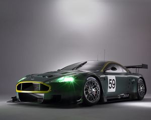 Preview wallpaper aston martin, dbr9, black, front view, style, sports, cars