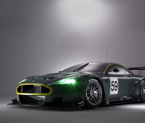 Preview wallpaper aston martin, dbr9, black, front view, style, sports, cars