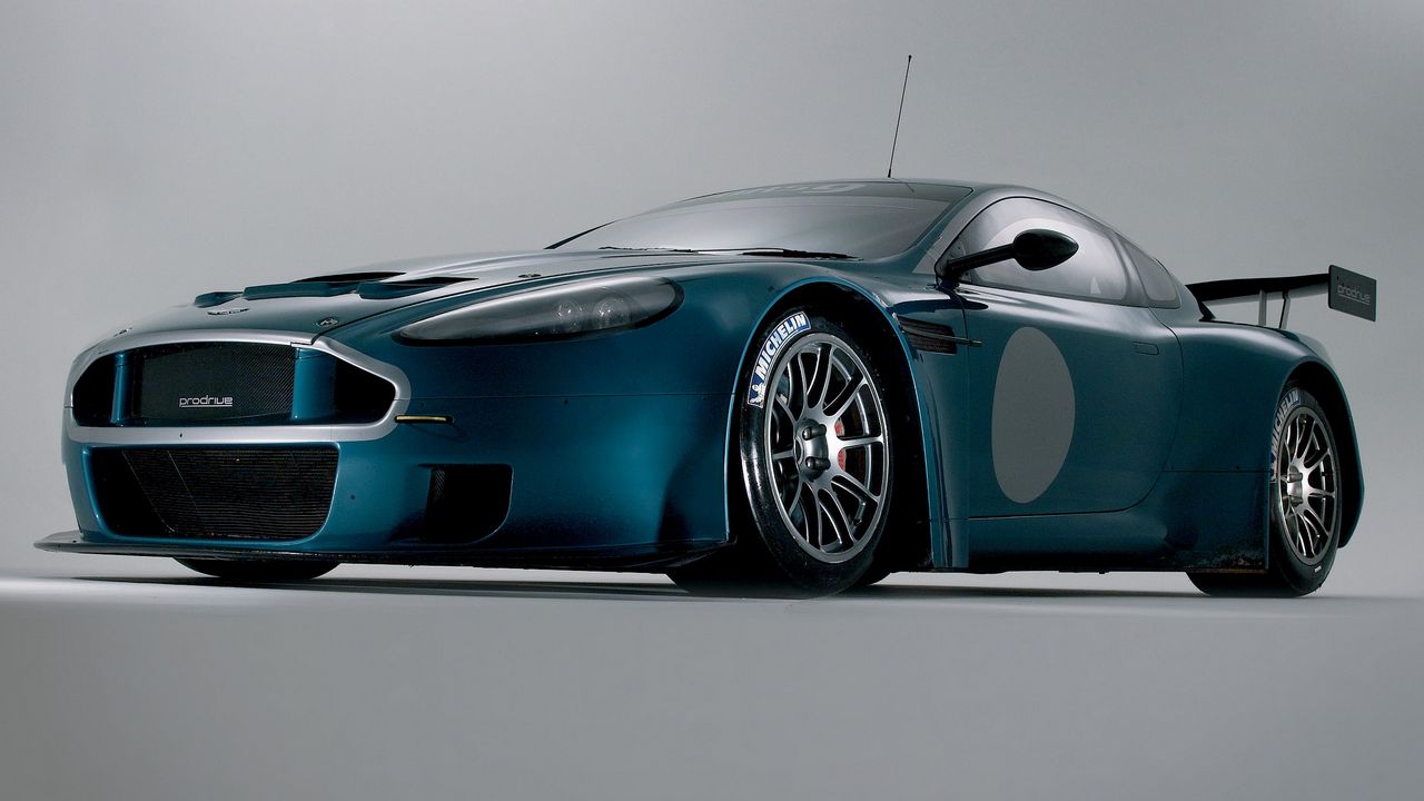 Wallpaper aston martin, dbrs9, 2005, blue, front view, style, cars