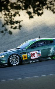 Preview wallpaper aston martin, dbrs9, 2005, green, side view, style, cars, sports, asphalt, speed