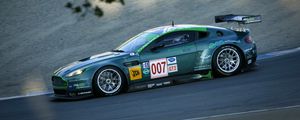 Preview wallpaper aston martin, dbrs9, 2005, green, side view, style, cars, sports, asphalt, speed