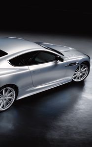 Preview wallpaper aston martin, dbs, 2008, metallic silver, top view, style, auto