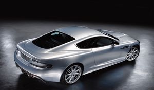 Preview wallpaper aston martin, dbs, 2008, metallic silver, top view, style, auto