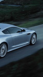 Preview wallpaper aston martin, dbs, 2008, blue, side view, style, speed, auto