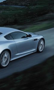 Preview wallpaper aston martin, dbs, 2008, blue, side view, style, speed, auto