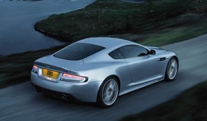 Preview wallpaper aston martin, dbs, 2008, blue, side view, style, speed, auto